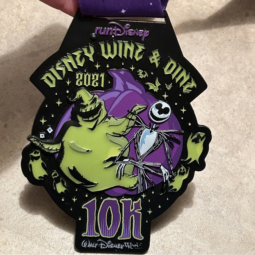 RunDisney Wine & Dine 10k medal, Nightmare Before Christmas Oogie Boogie